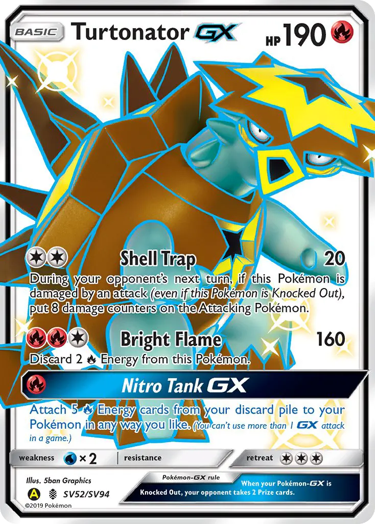 Turtonator-GX — Hidden Fates Shiny Vault card #SV52