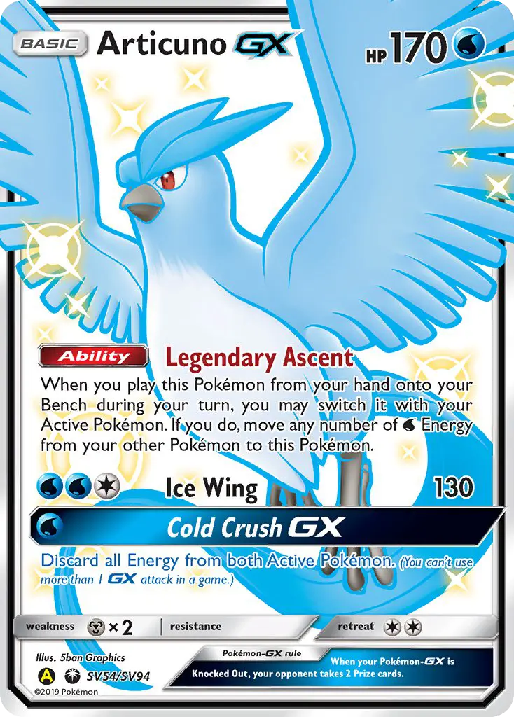 Articuno-GX — Hidden Fates Shiny Vault card #SV54