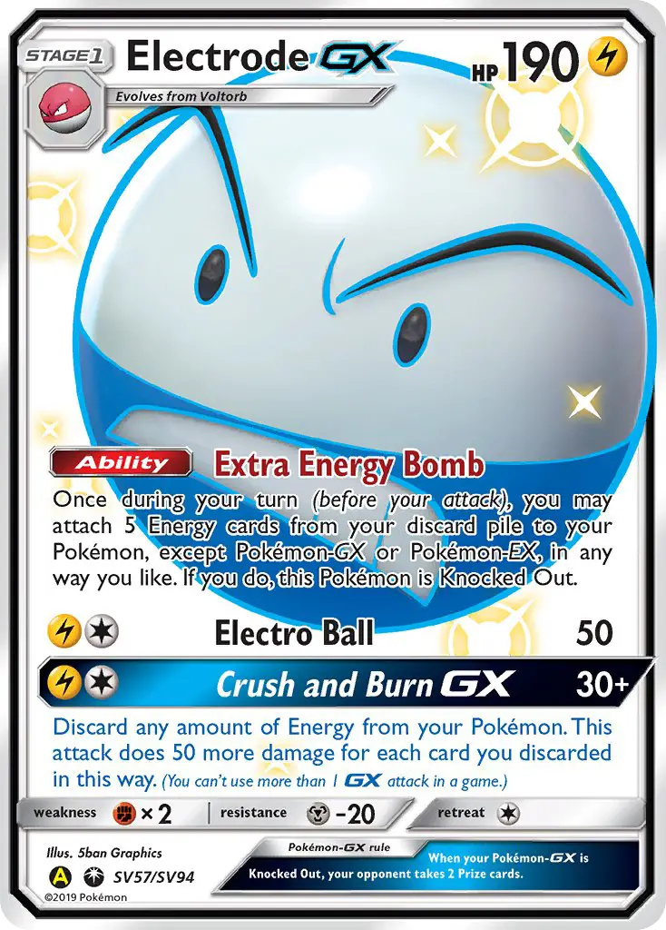 Electrode-GX — Hidden Fates Shiny Vault card #SV57