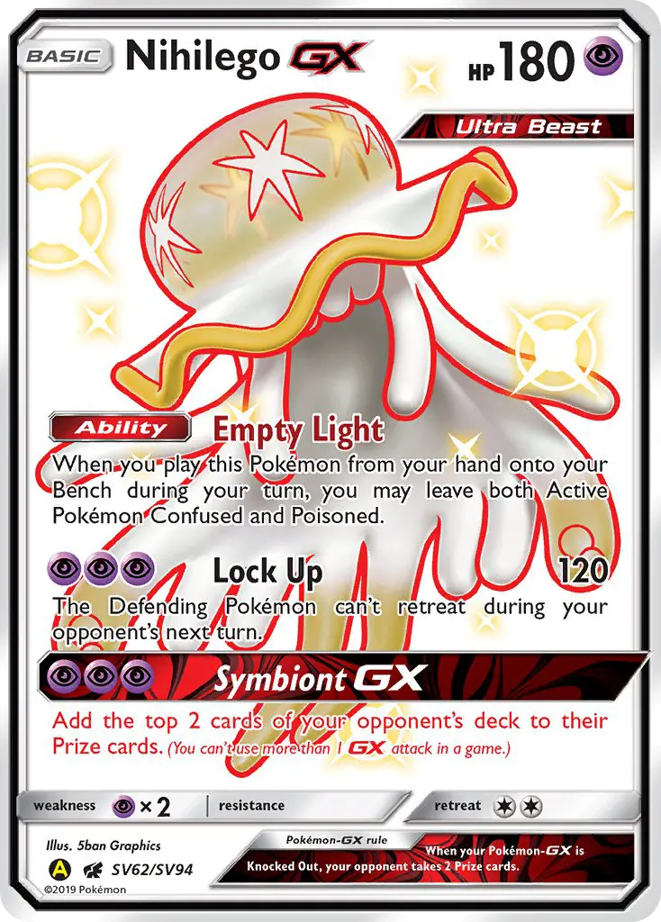 Nihilego-GX — Hidden Fates Shiny Vault card #SV62