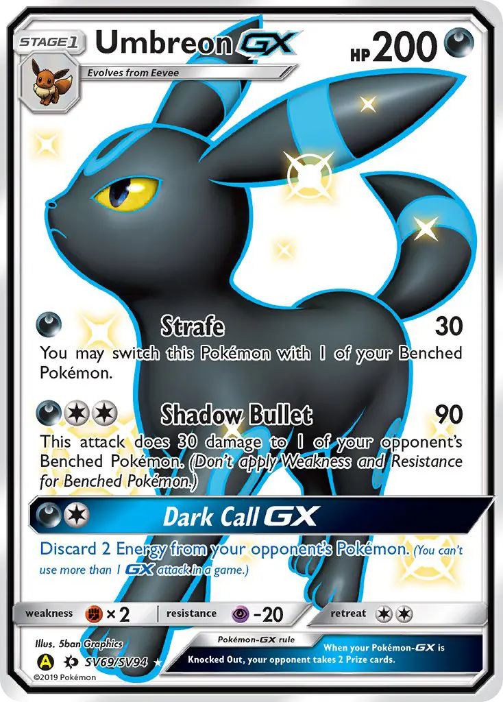 Umbreon-GX — Hidden Fates Shiny Vault card #SV69