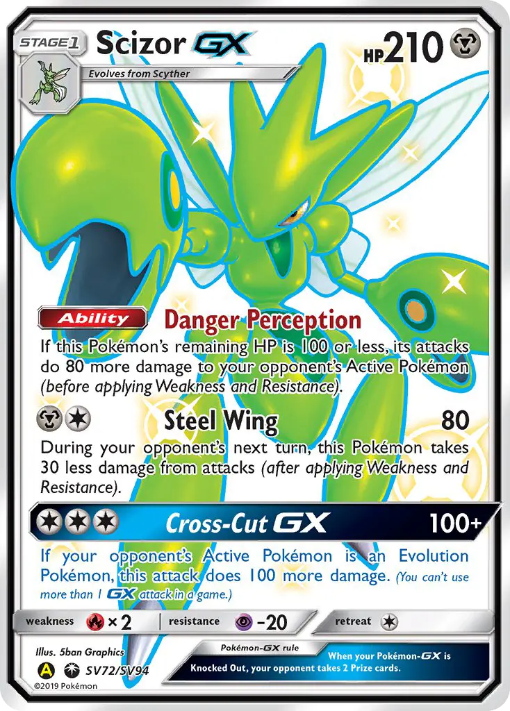 Scizor-GX — Hidden Fates Shiny Vault card #SV72