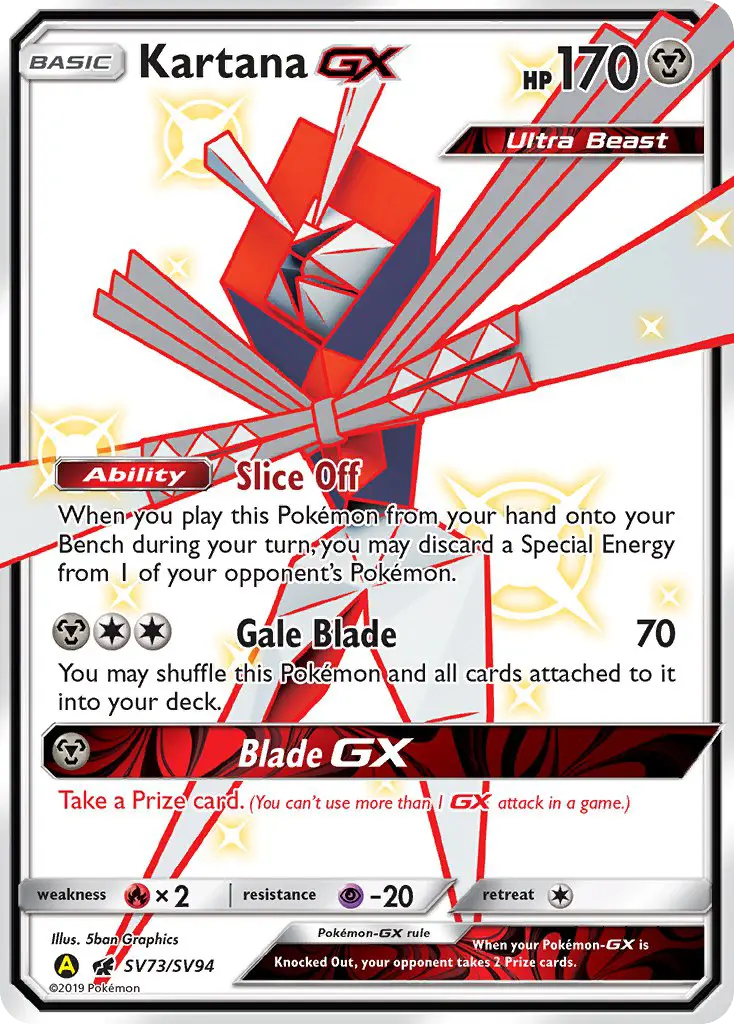 Kartana-GX — Hidden Fates Shiny Vault card #SV73