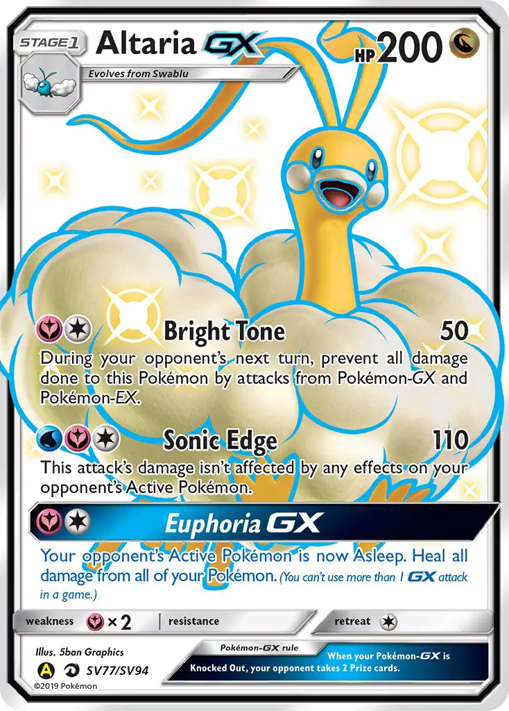 Altaria-GX — Hidden Fates Shiny Vault card #SV77