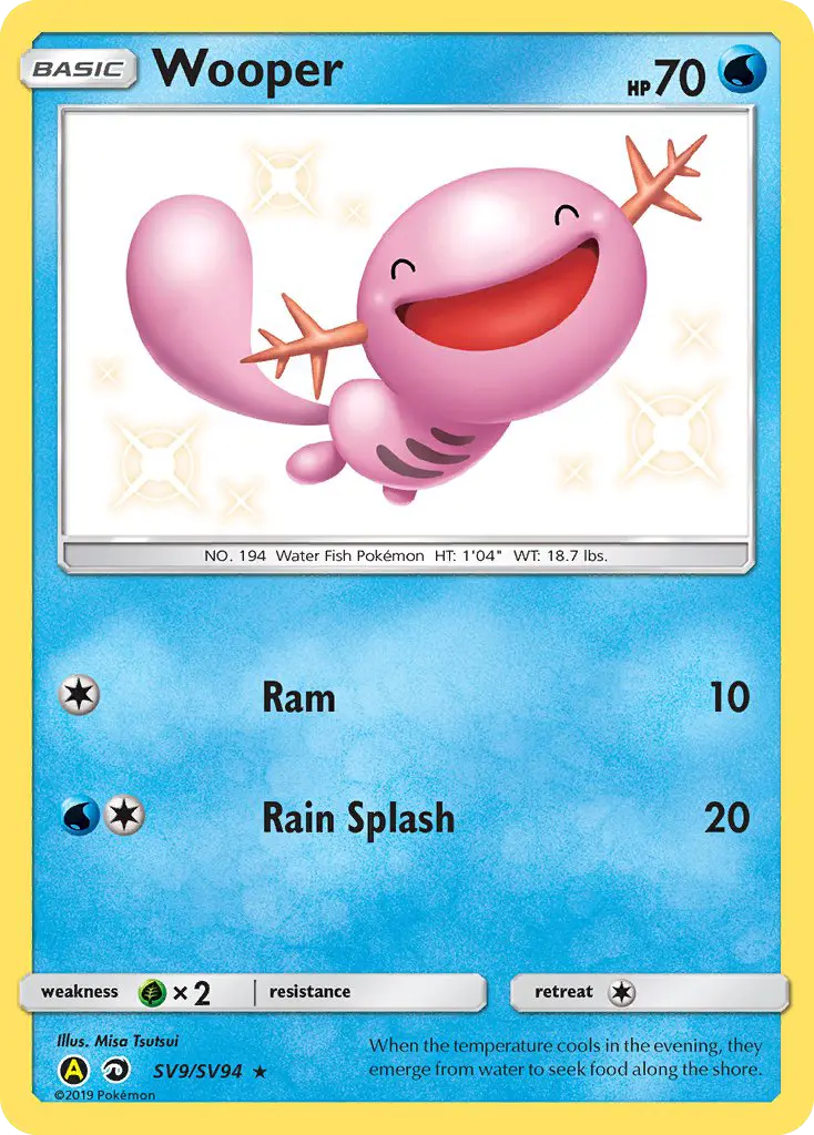Wooper — Hidden Fates Shiny Vault card #SV9