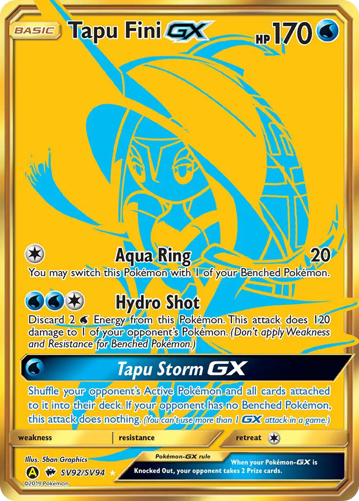Tapu Fini-GX — Hidden Fates Shiny Vault card #SV92