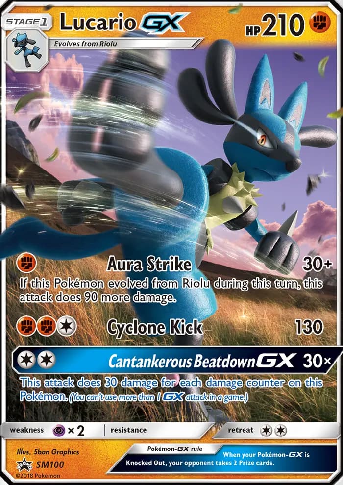 Lucario GX — SM Black Star Promos card #SM100