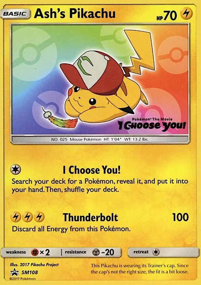 Ash's Pikachu — SM Black Star Promos card #SM108