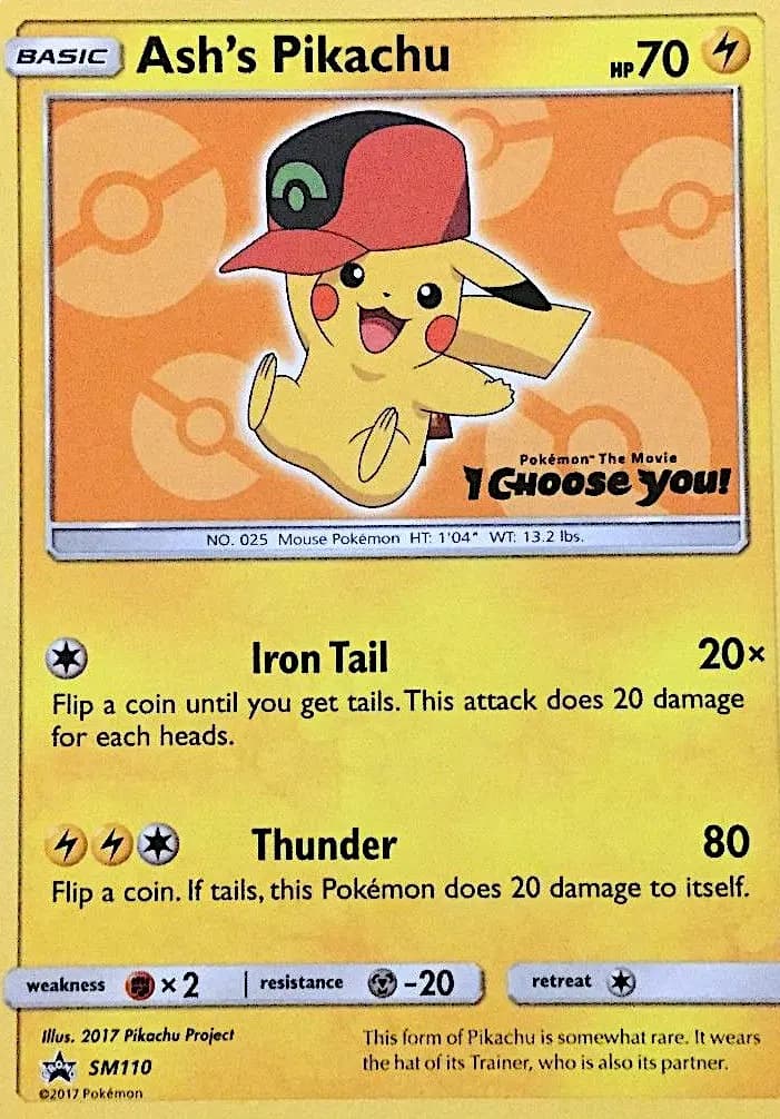 Ash's Pikachu — SM Black Star Promos card #SM110
