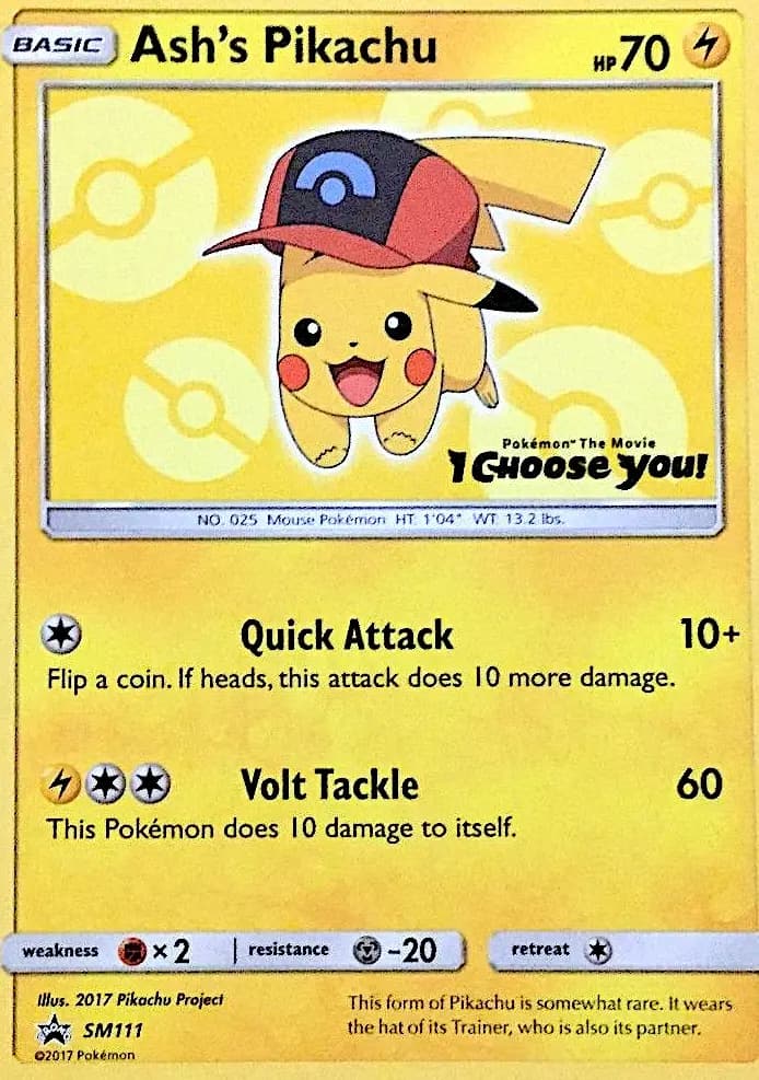 Ash's Pikachu — SM Black Star Promos card #SM111