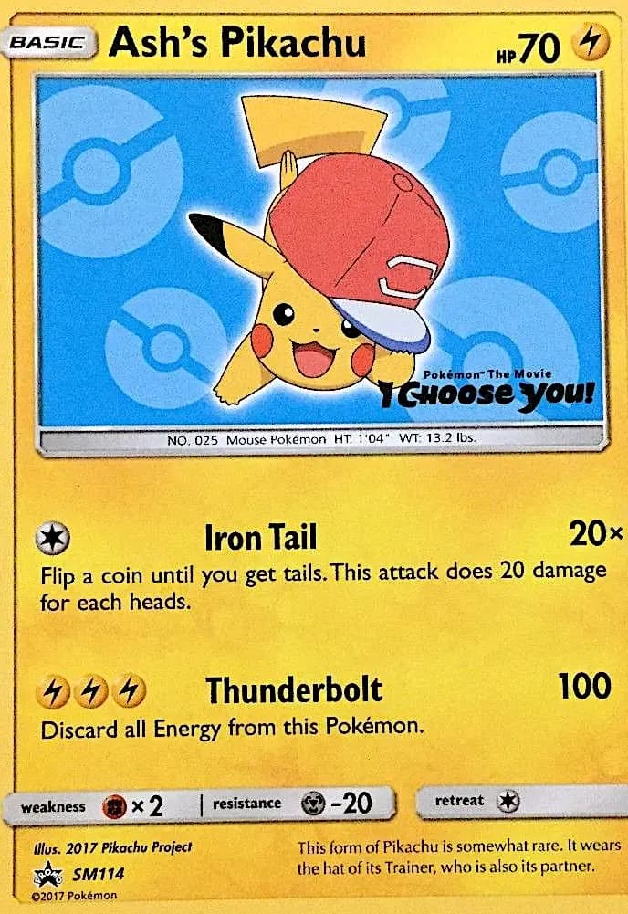 Ash's Pikachu — SM Black Star Promos card #SM114