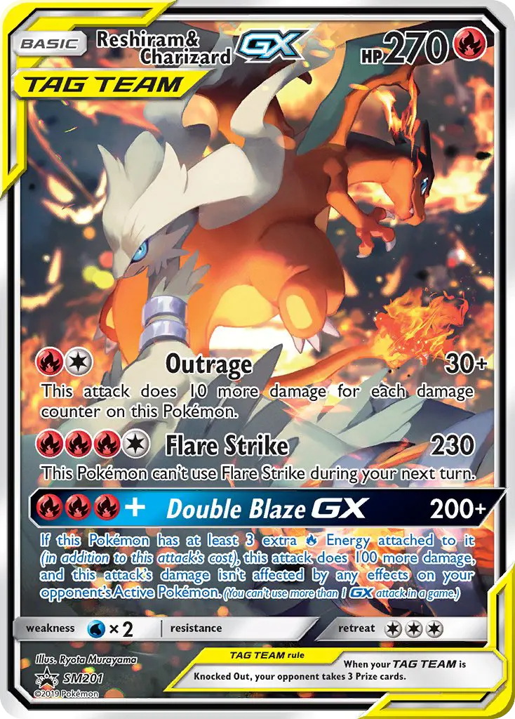 Reshiram & Charizard GX — SM Black Star Promos card #SM201