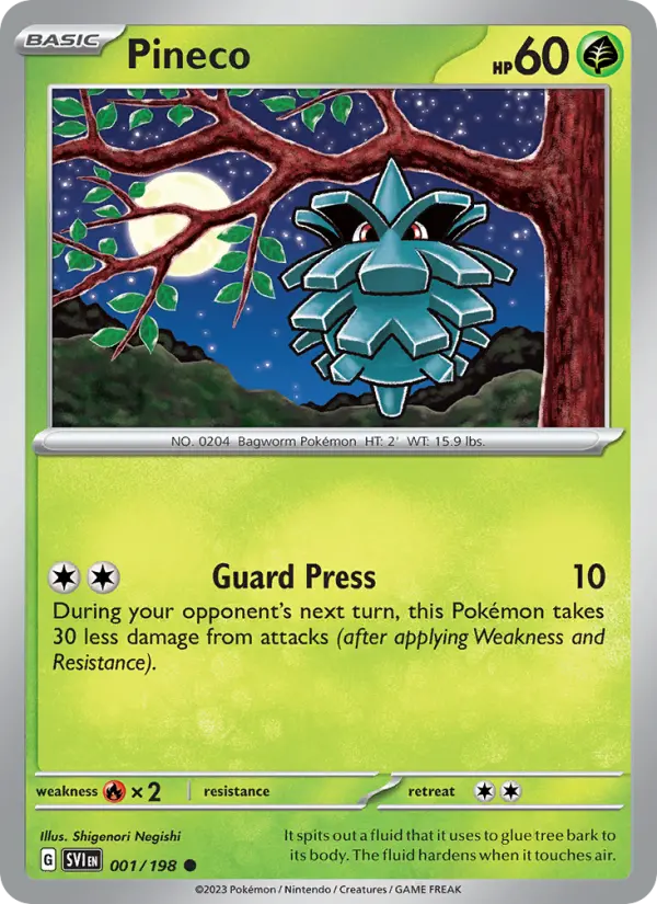 Pineco — Scarlet & Violet card #001