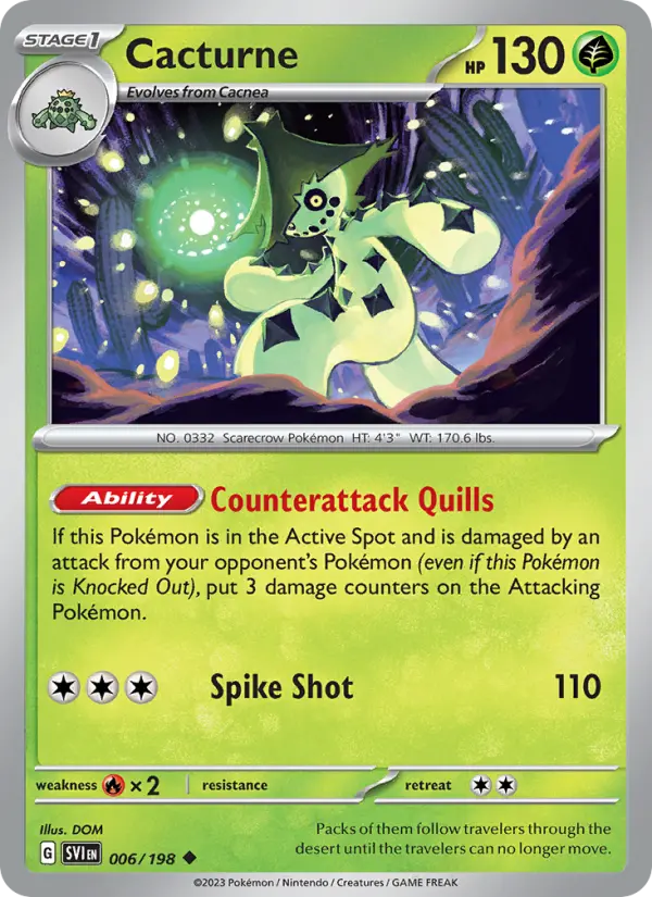 Cacturne — Scarlet & Violet card #006