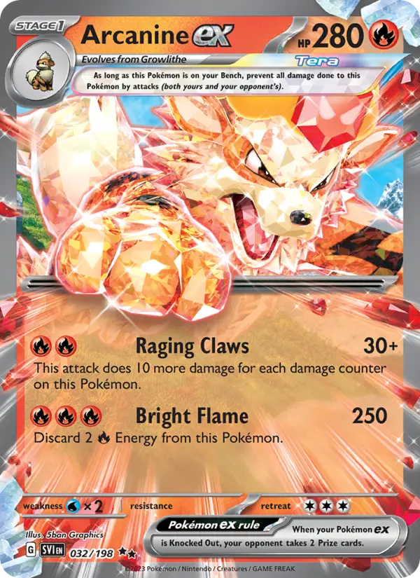 Arcanine ex — Scarlet & Violet card #032
