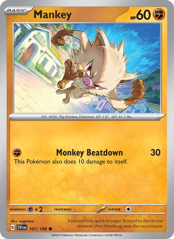 Mankey — Scarlet & Violet card #107