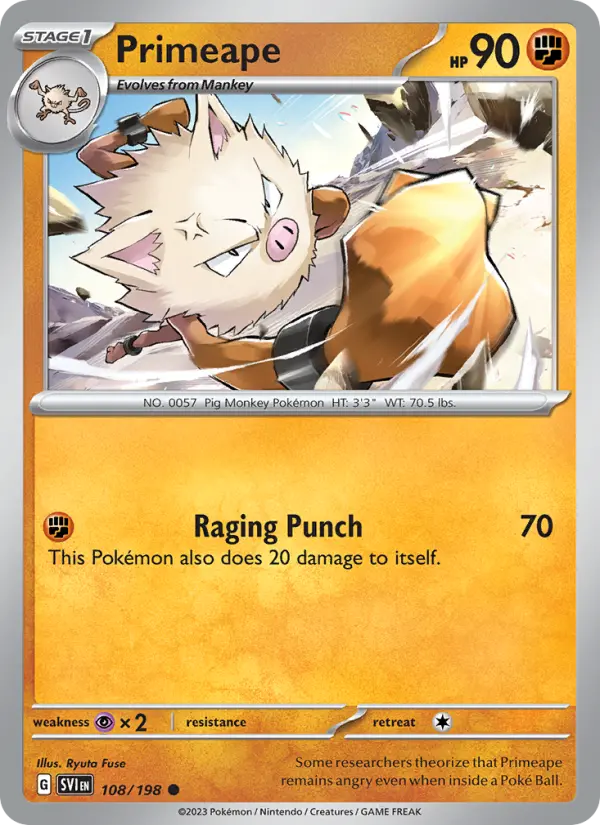 Primeape — Scarlet & Violet card #108