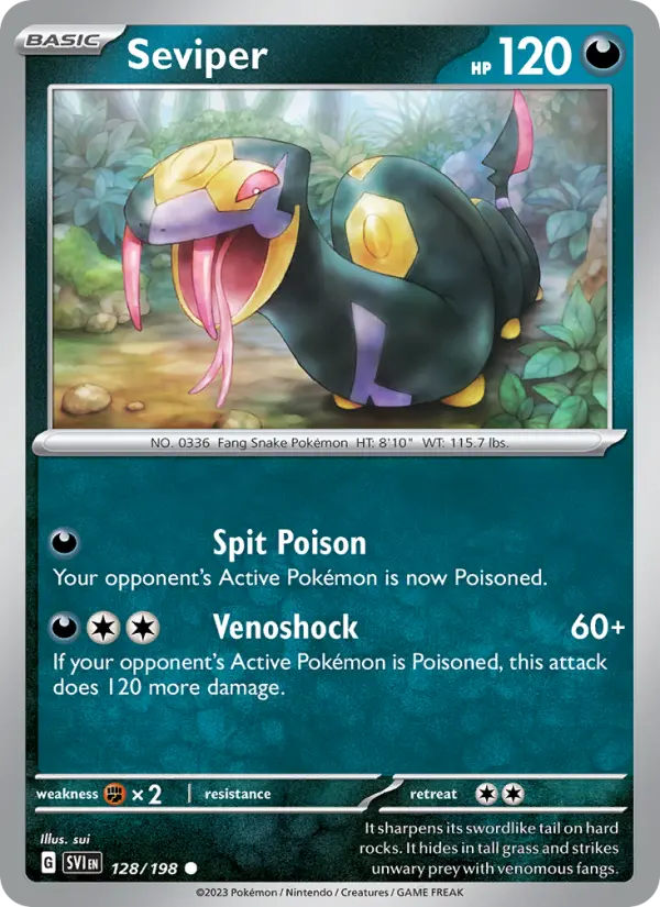 Seviper — Scarlet & Violet card #128