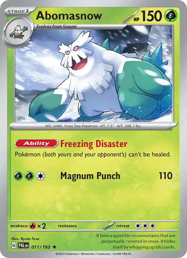 Abomasnow — Paldea Evolved card #011