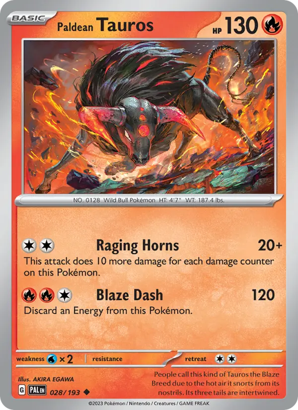 Paldean Tauros — Paldea Evolved card #028