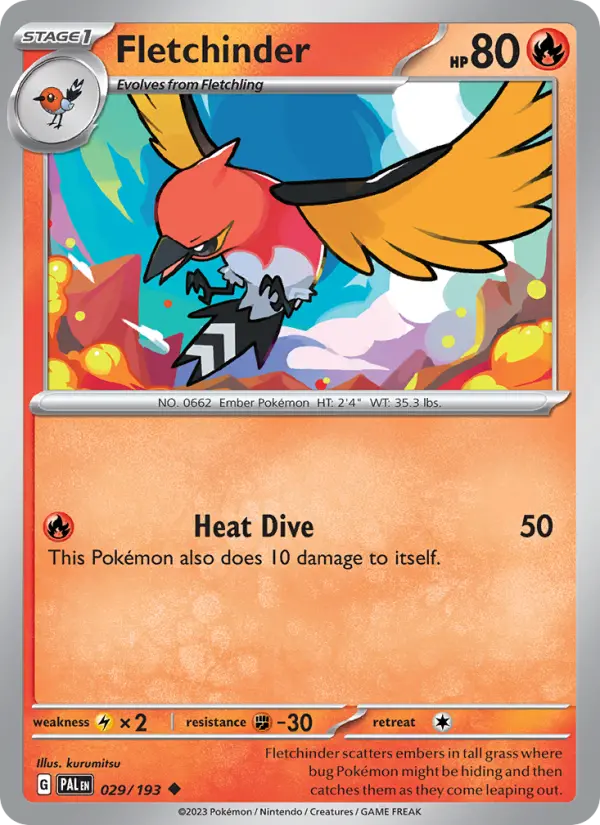 Fletchinder — Paldea Evolved card #029