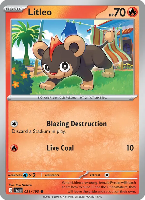 Litleo — Paldea Evolved card #031