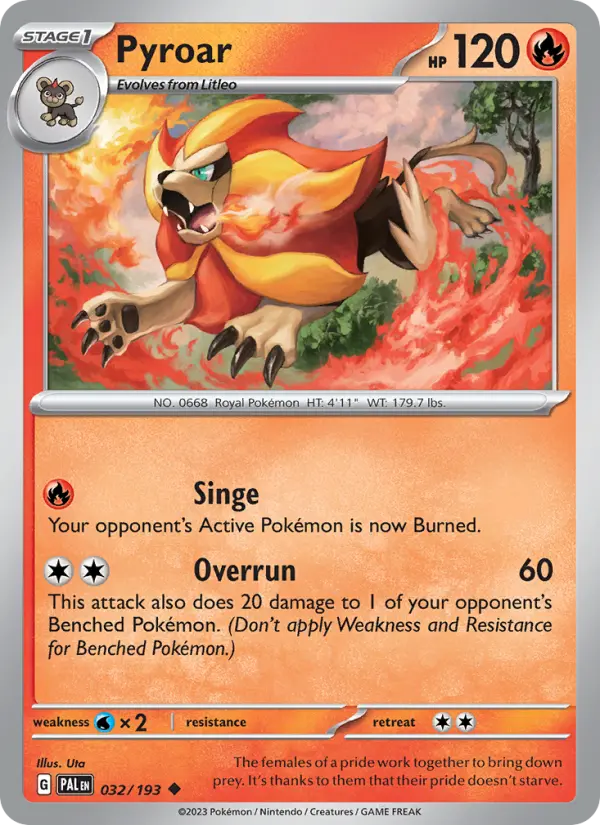 Pyroar — Paldea Evolved card #032