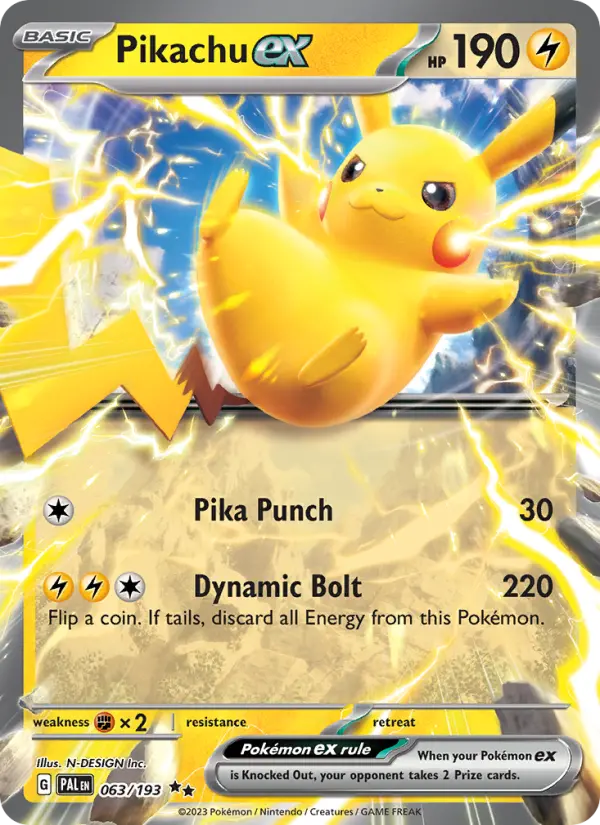 Pikachu ex — Paldea Evolved card #063