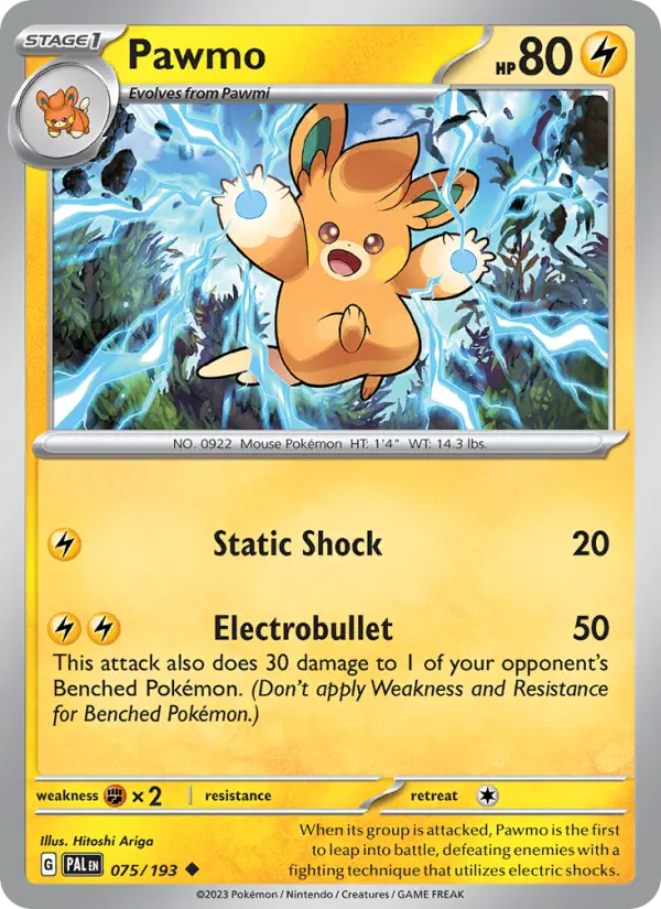 Pawmo — Paldea Evolved card #075