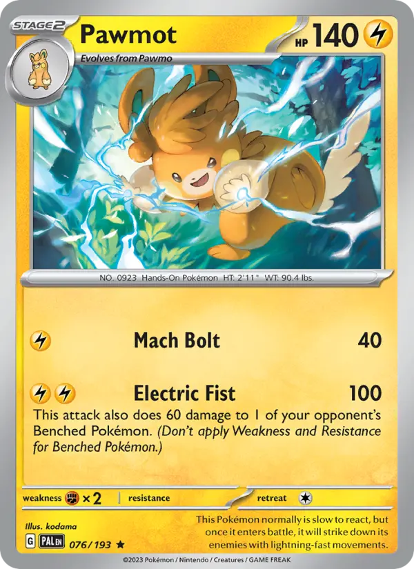 Pawmot — Paldea Evolved card #076