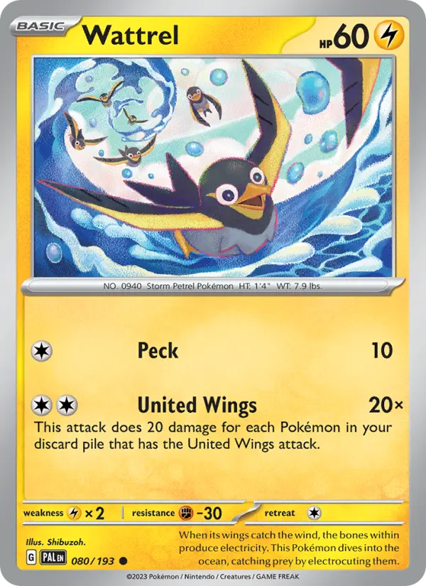 Wattrel — Paldea Evolved card #080