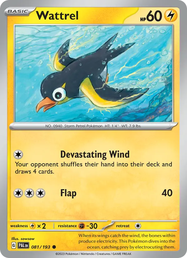 Wattrel — Paldea Evolved card #081
