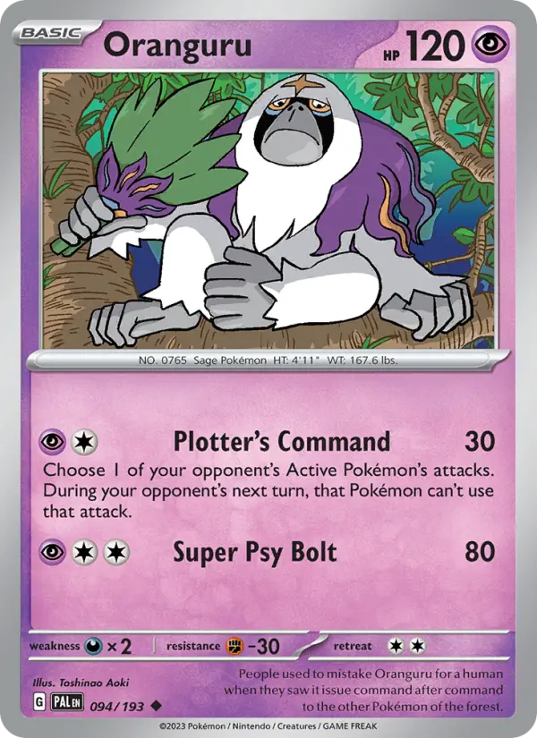 Oranguru — Paldea Evolved card #094
