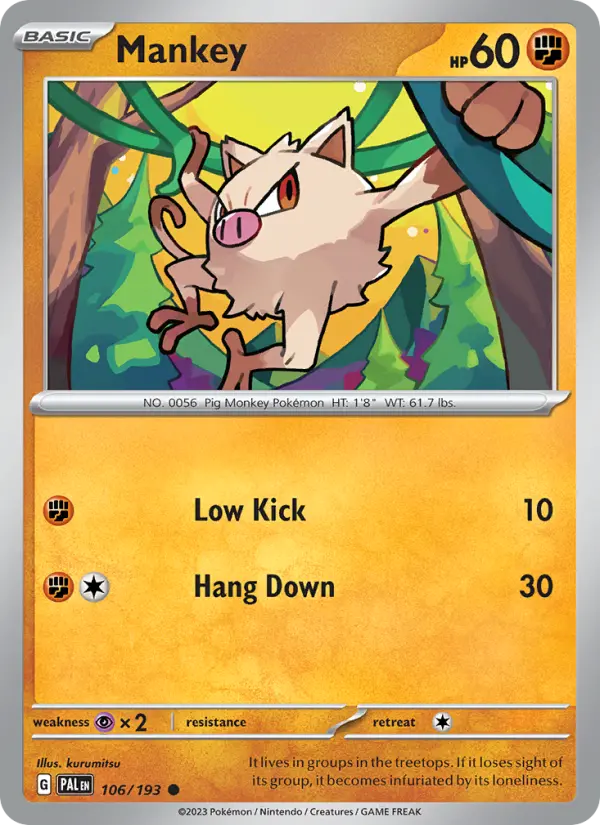 Mankey — Paldea Evolved card #106