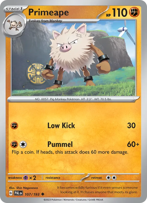 Primeape — Paldea Evolved card #107