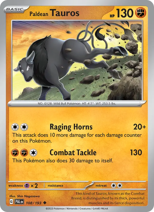 Paldean Tauros — Paldea Evolved card #108