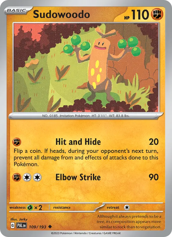 Sudowoodo — Paldea Evolved card #109