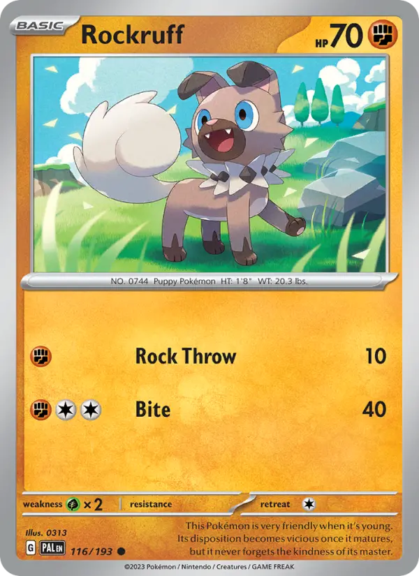 Rockruff — Paldea Evolved card #116