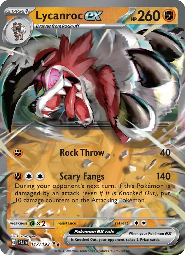 Lycanroc ex — Paldea Evolved card #117