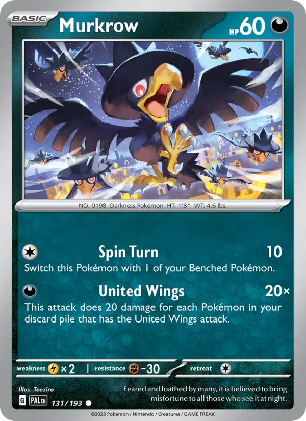 Murkrow — Paldea Evolved card #131