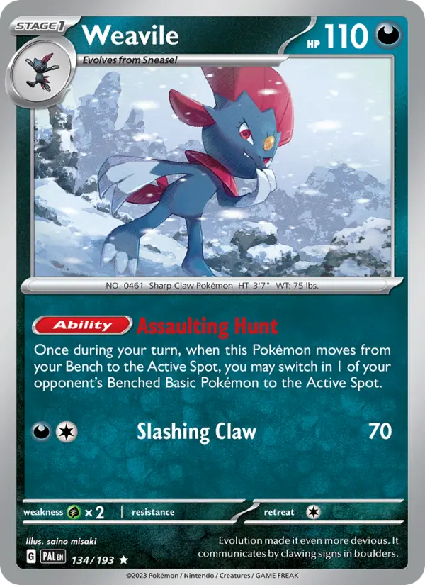 Weavile — Paldea Evolved card #134