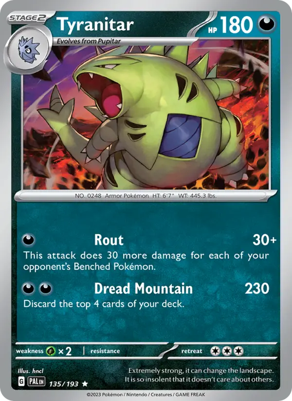 Tyranitar — Paldea Evolved card #135