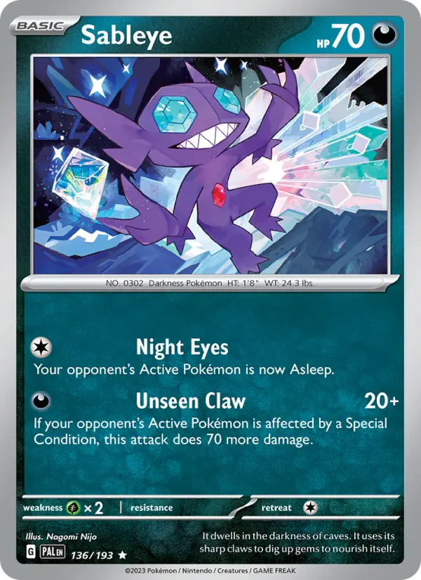 Sableye — Paldea Evolved card #136