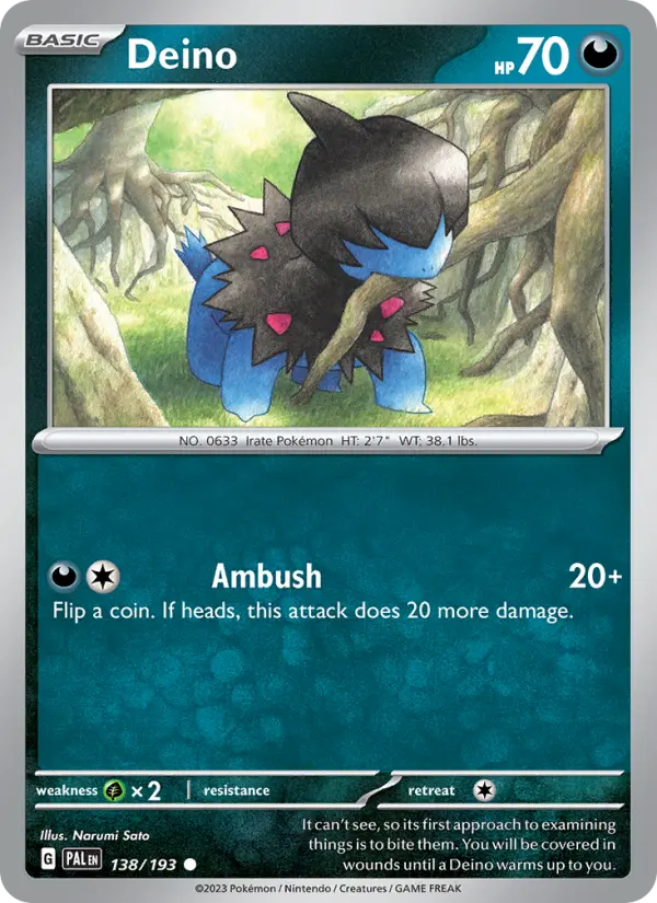 Deino — Paldea Evolved card #138