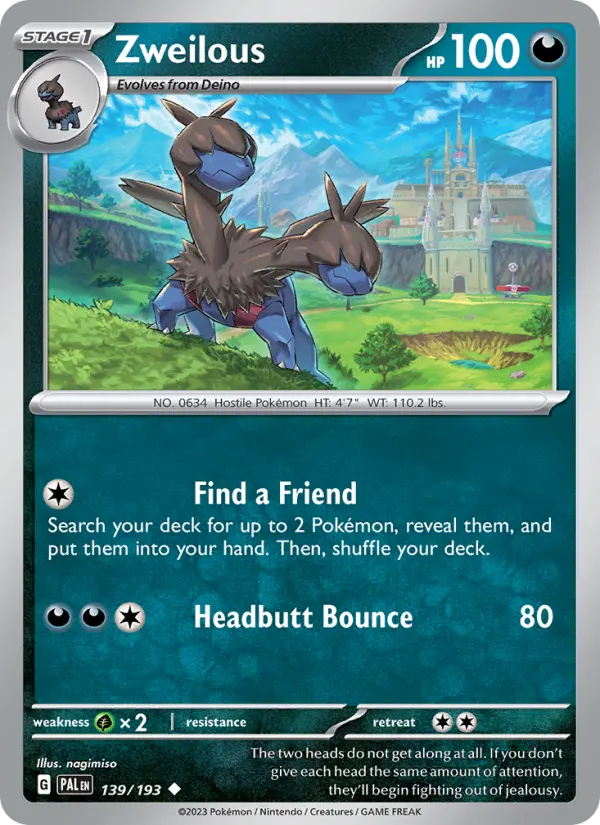 Zweilous — Paldea Evolved card #139