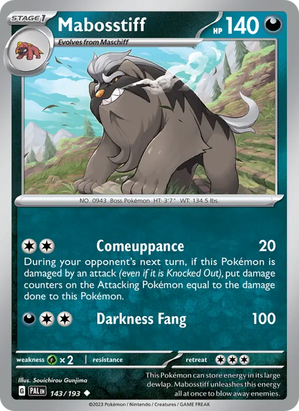 Mabosstiff — Paldea Evolved card #143