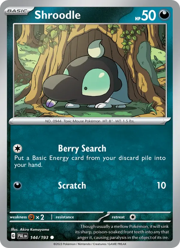 Shroodle — Paldea Evolved card #144