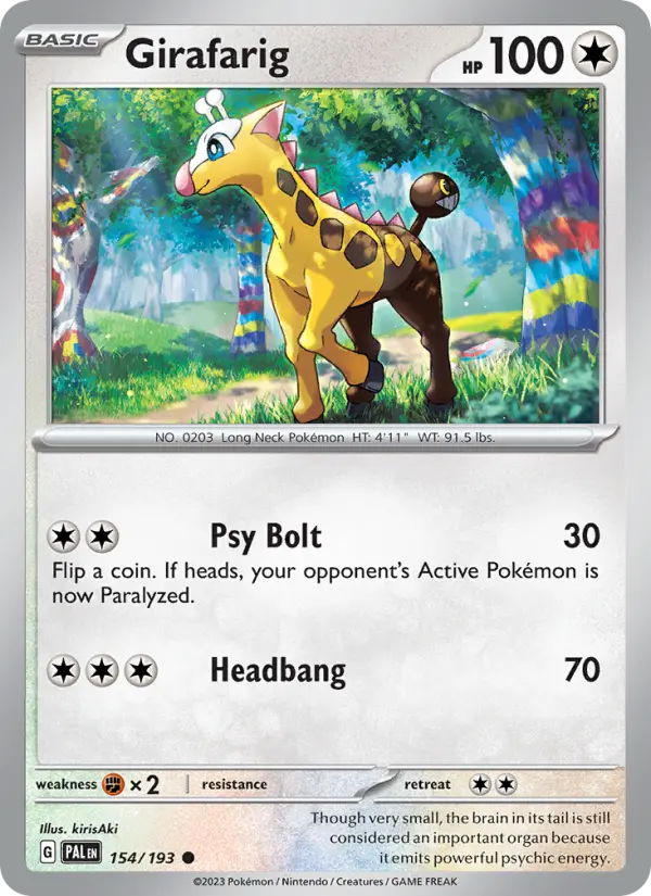 Girafarig — Paldea Evolved card #154