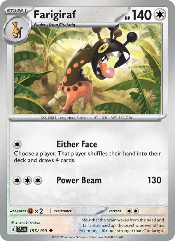 Farigiraf — Paldea Evolved card #155