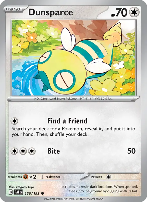 Dunsparce — Paldea Evolved card #156